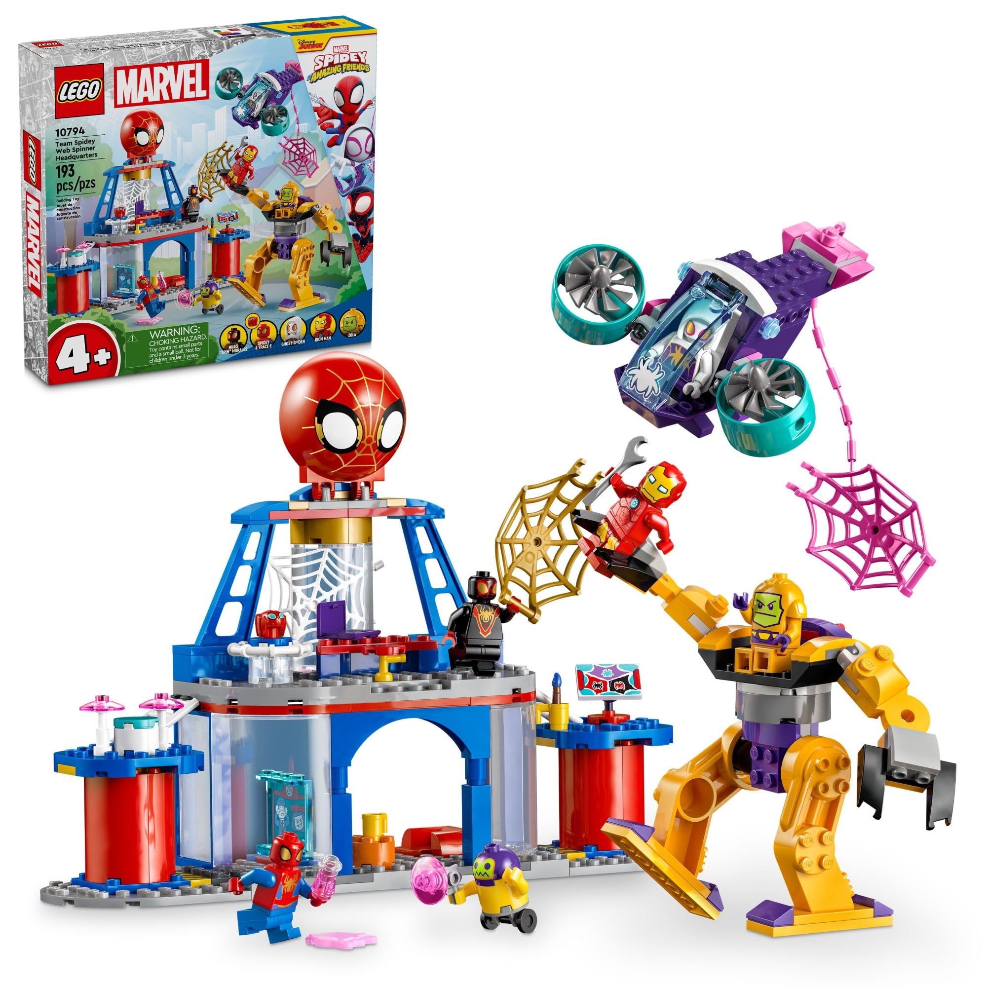 LEGO Marvel Team Spidey Web Spinner Headquarters building for imaginative play and display