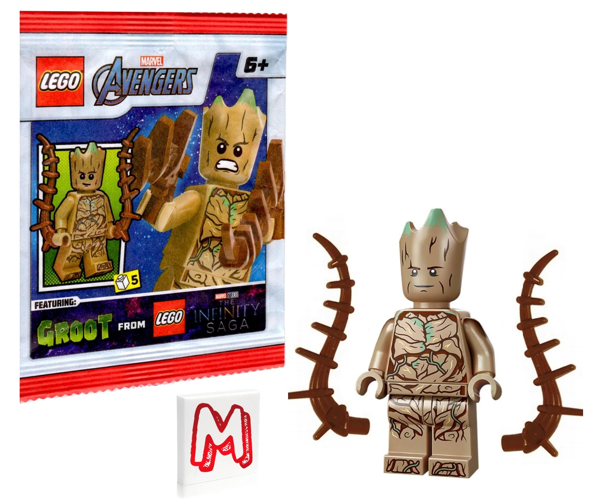 LEGO Marvel Teen Groot figure with branches for imaginative play.