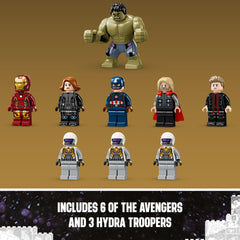 LEGO Thor minifigure hammer included for epic battle scenes and role play.
