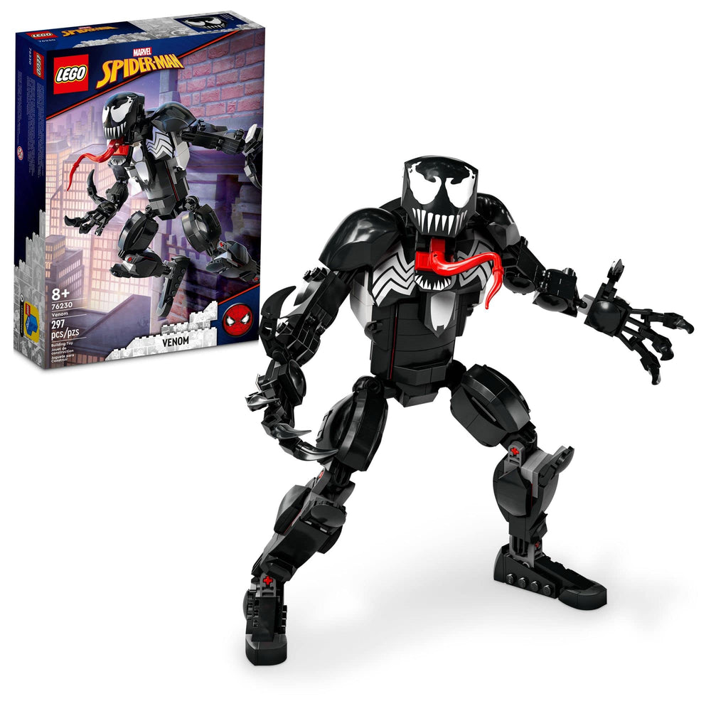 LEGO Marvel Venom figure poseable for dynamic battle scenes and display.