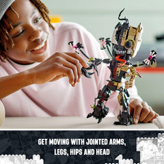 LEGO Marvel Venomized Groot 3D rotation app support for progress tracking.