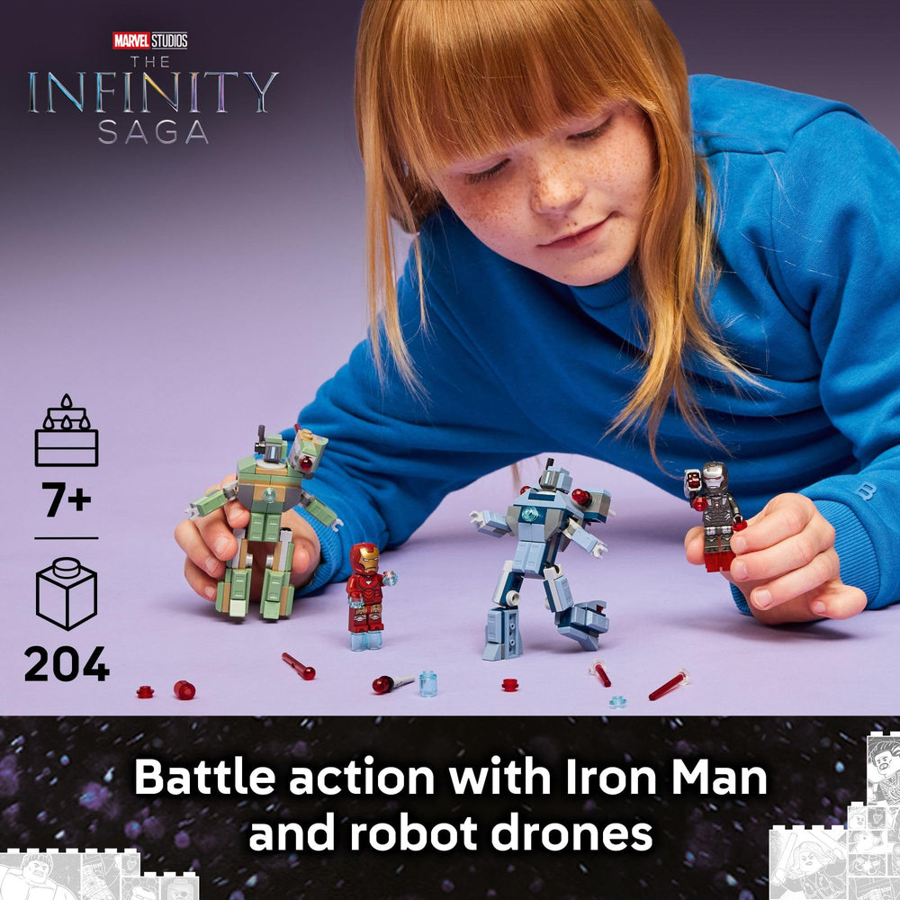 LEGO Marvel War Machine minifigure with blasters for action scenes