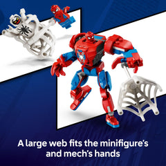 LEGO mech with movable arms and legs enhances poseability during play.