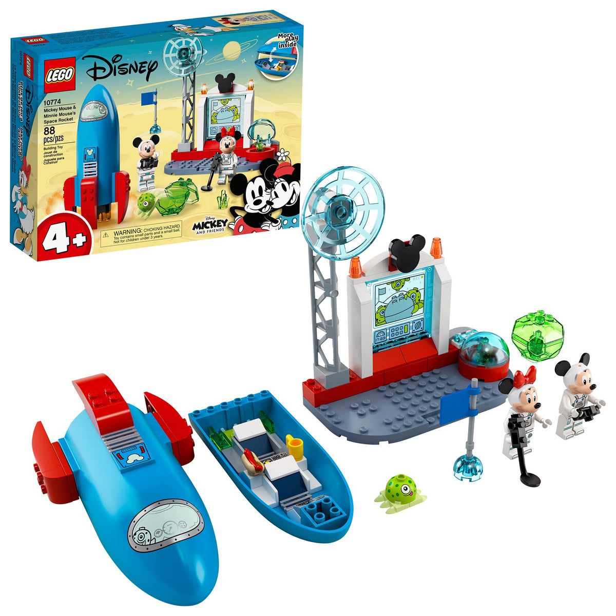 LEGO Mickey Mouse space rocket front view boosts imaginative play and quick-building fun.