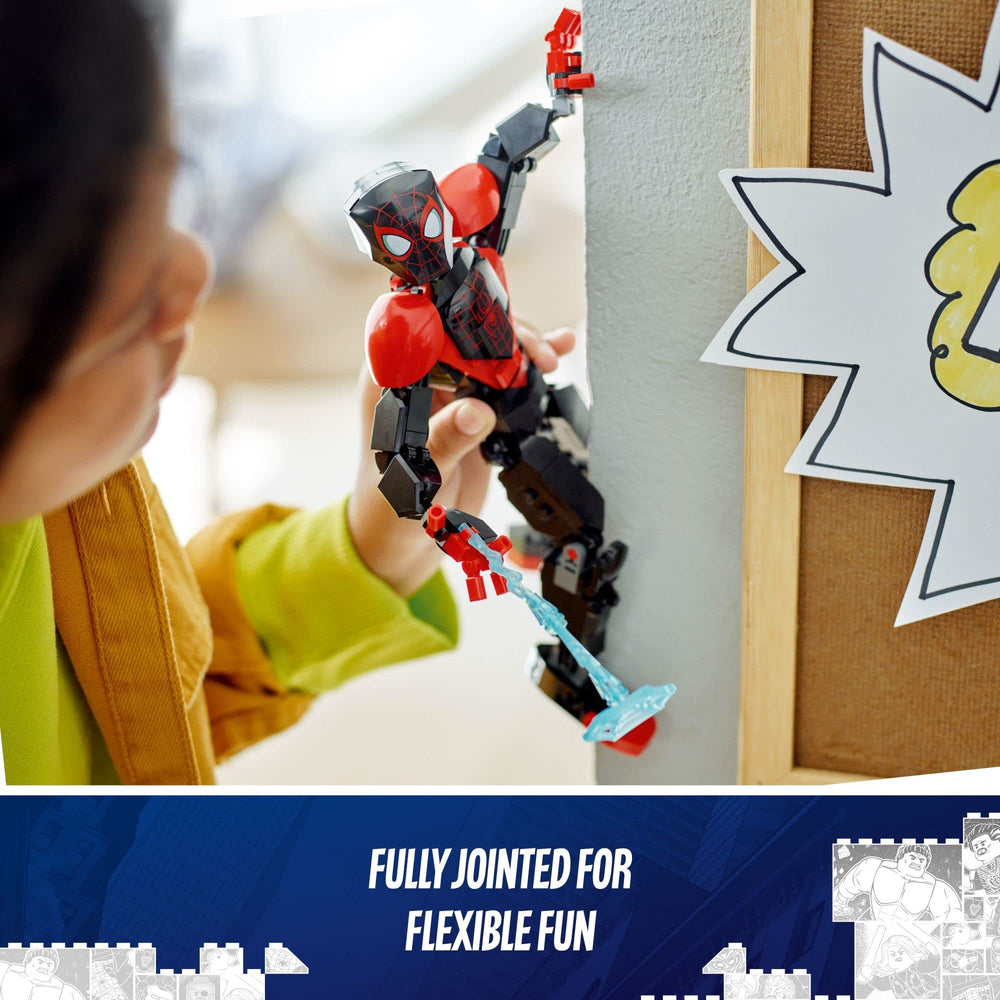 LEGO Miles Morales poseable figure showing flexible joints for play