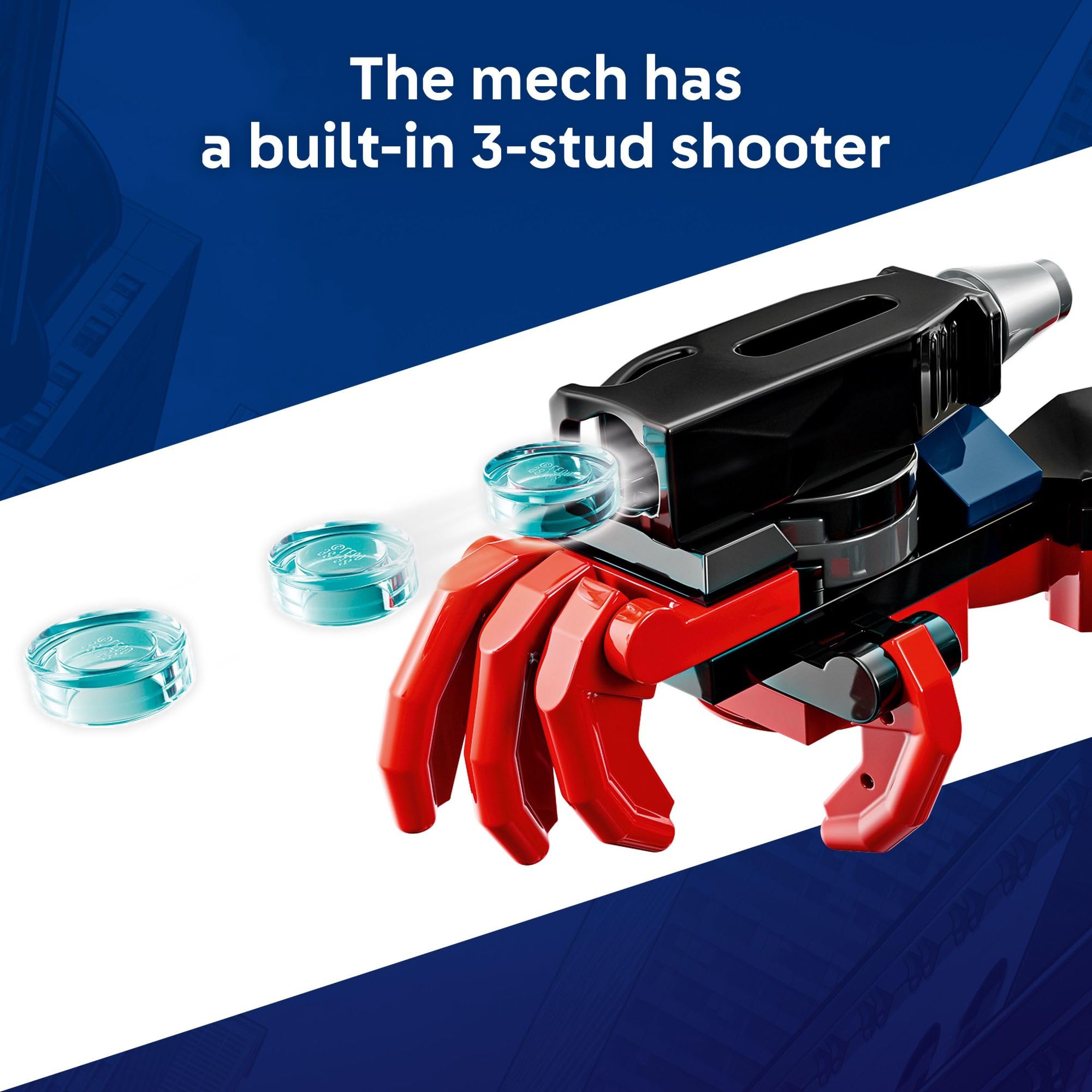 LEGO Miles Morales mech poseable arms and cockpit open for dynamic posing