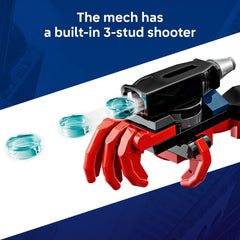 LEGO Miles Morales mech poseable arms and cockpit open for dynamic posing