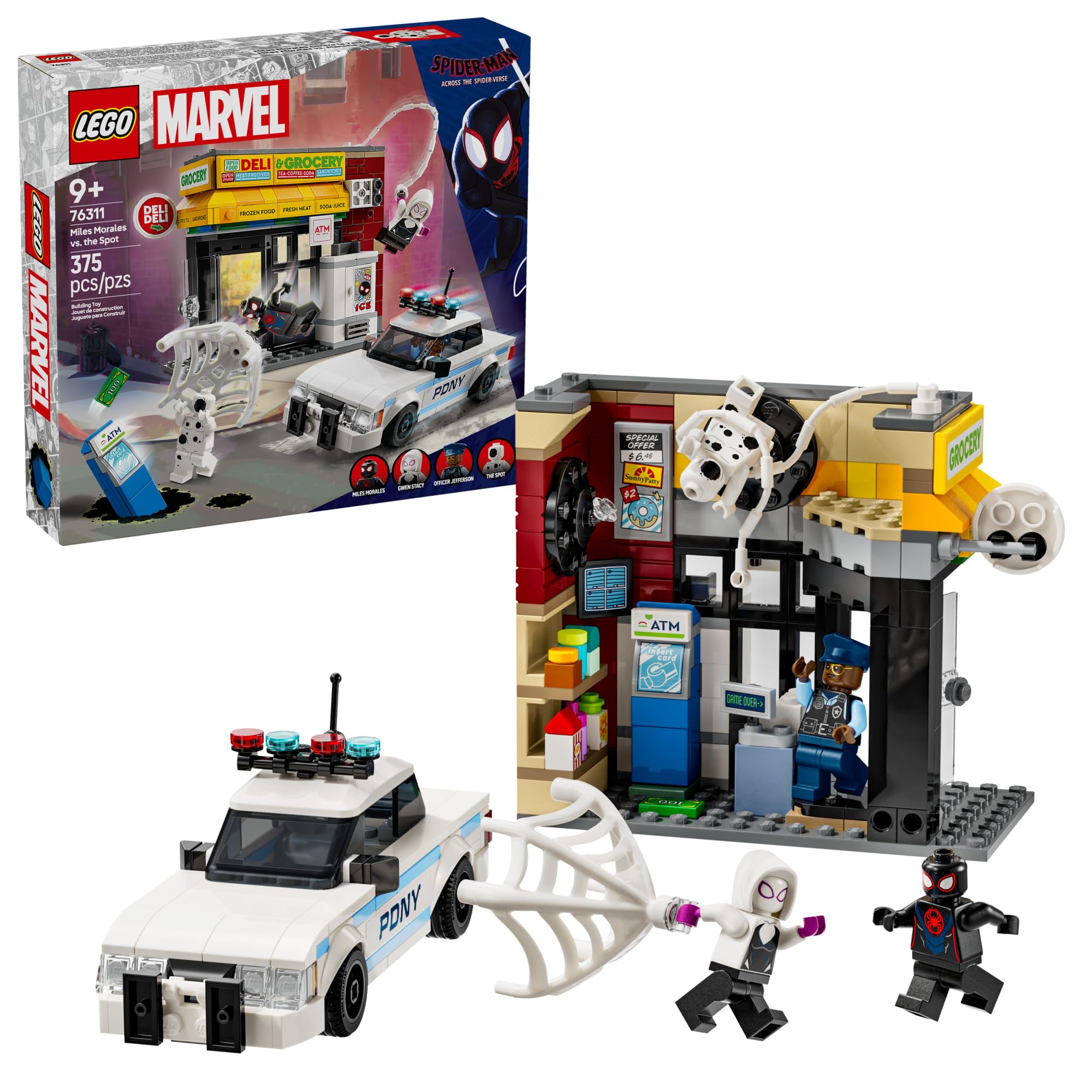 LEGO Miles Morales Spider-Verse storefront inspires imaginative play and display.