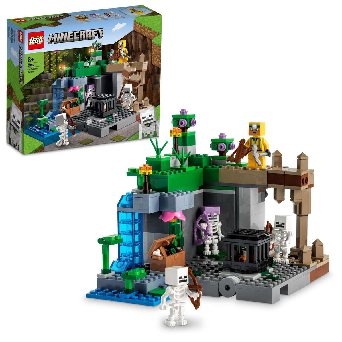 LEGO Minecraft 21189 Skeleton Dungeon cave entrance for exploration fun