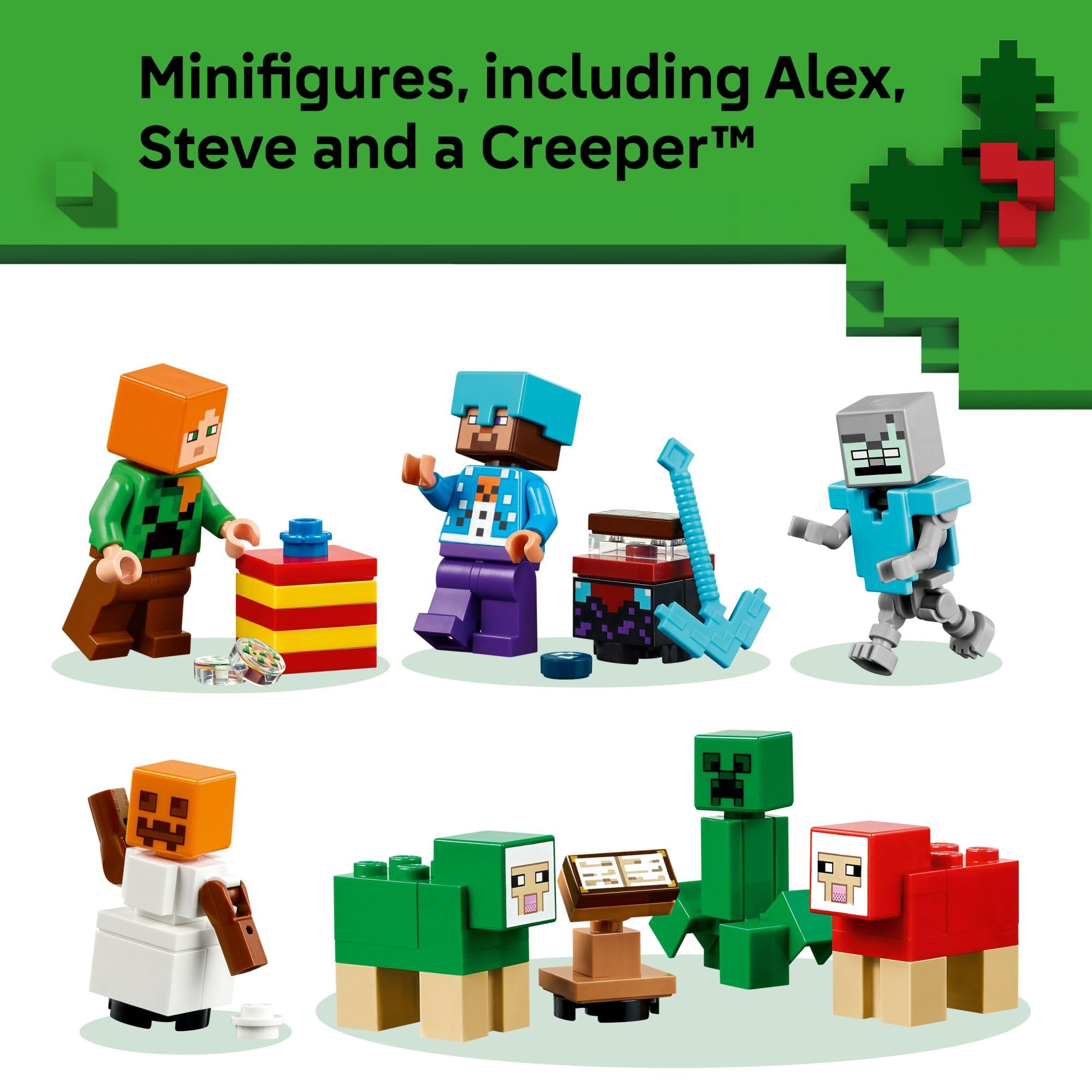 LEGO Minecraft Advent Calendar 2025—fold-out playmat creates immersive backdrops.