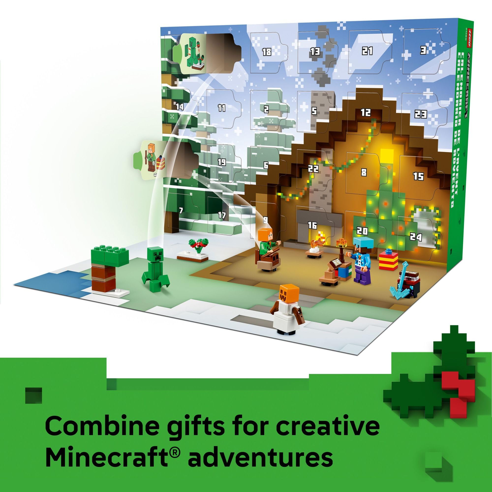 LEGO Minecraft Advent Calendar 2025—snow golem brings festive wintry play.