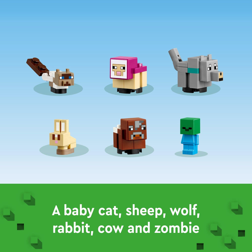 LEGO Minecraft Animal Sanctuary picnic area provides a cozy outdoor setup for stories.
