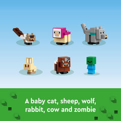 LEGO Minecraft Animal Sanctuary picnic area provides a cozy outdoor setup for stories.