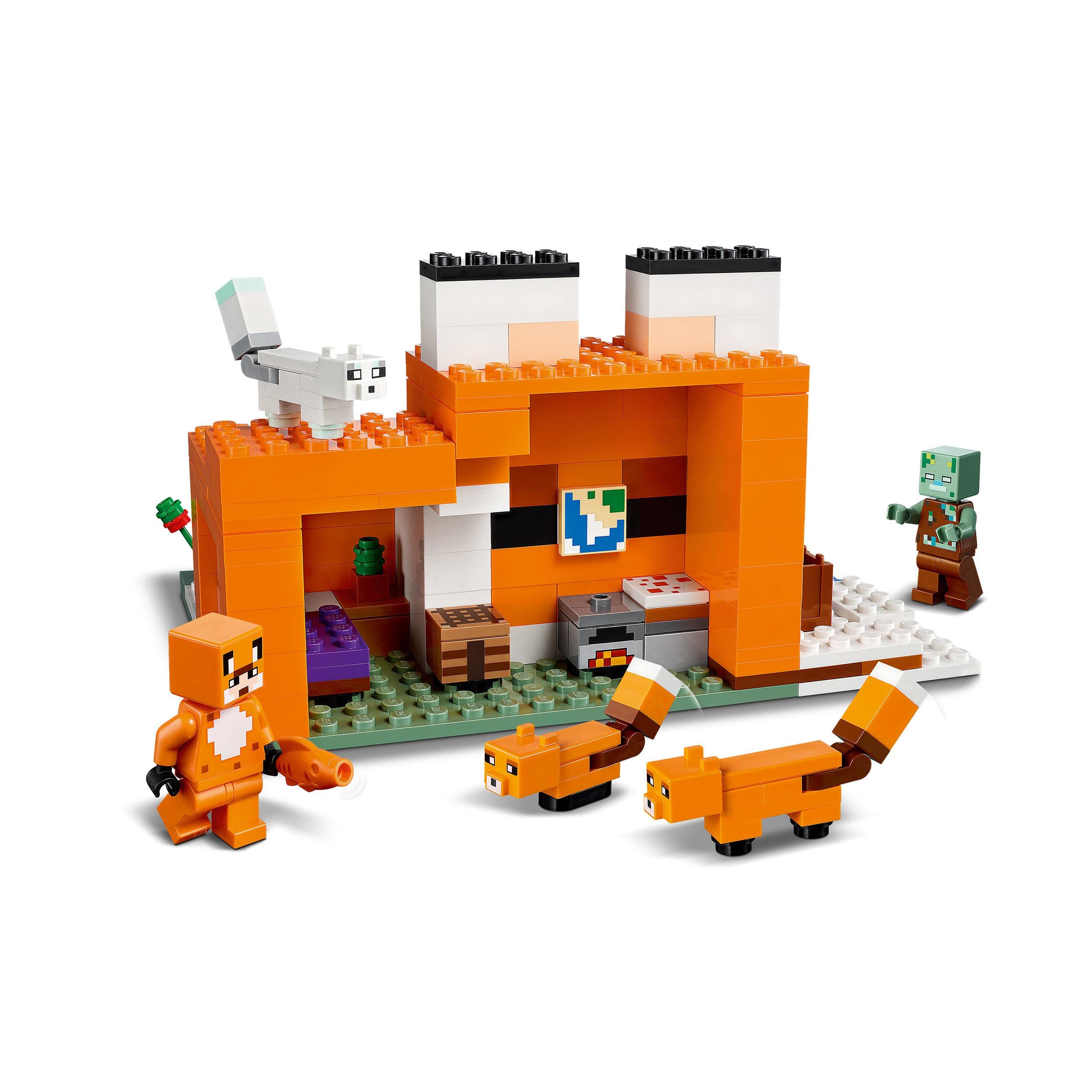 LEGO Minecraft Arctic fox figure ready for woodland adventures