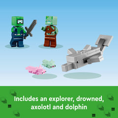 LEGO Minecraft The Axolotl House 21247 3D Builder app compatibility supports immersive viewing