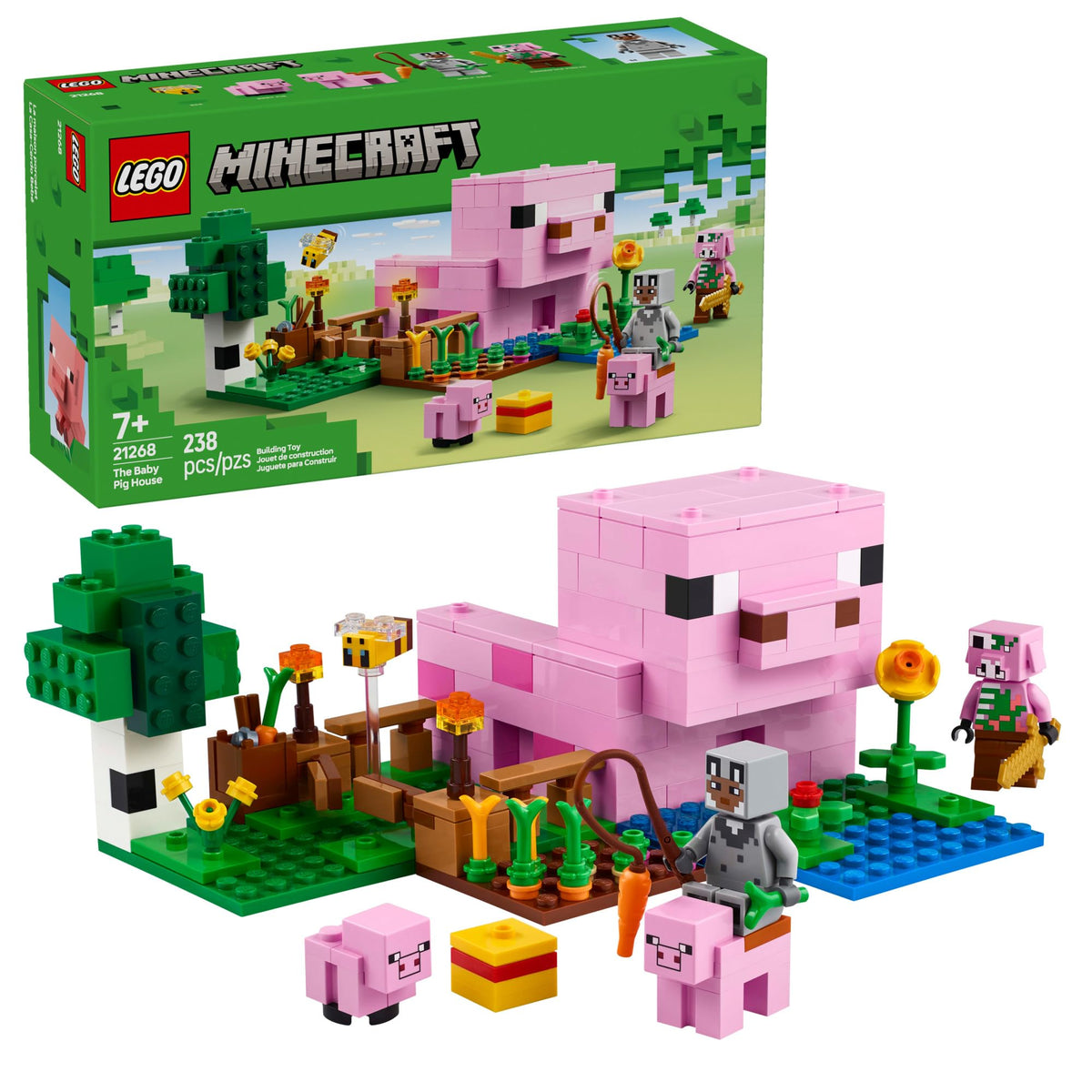 LEGO Minecraft Baby Pig House front view for imaginative play