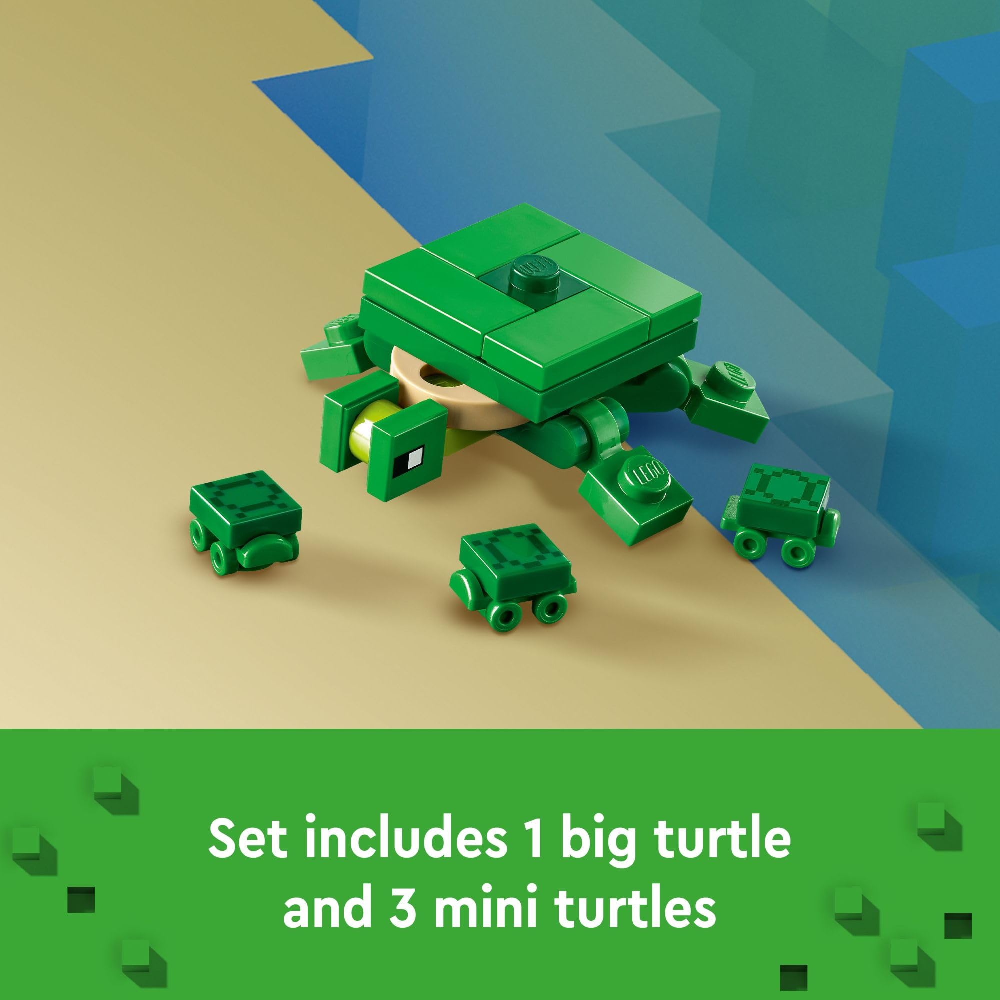 LEGO Minecraft Baby turtles figures encourage gentle animal care play