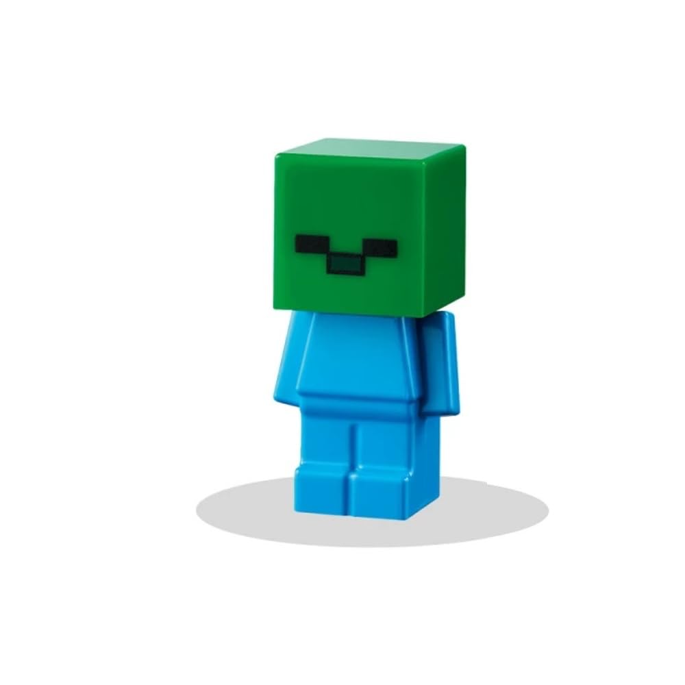 LEGO Minecraft Baby Zombie loose-parts spread illustrating build-ready fun for kids.