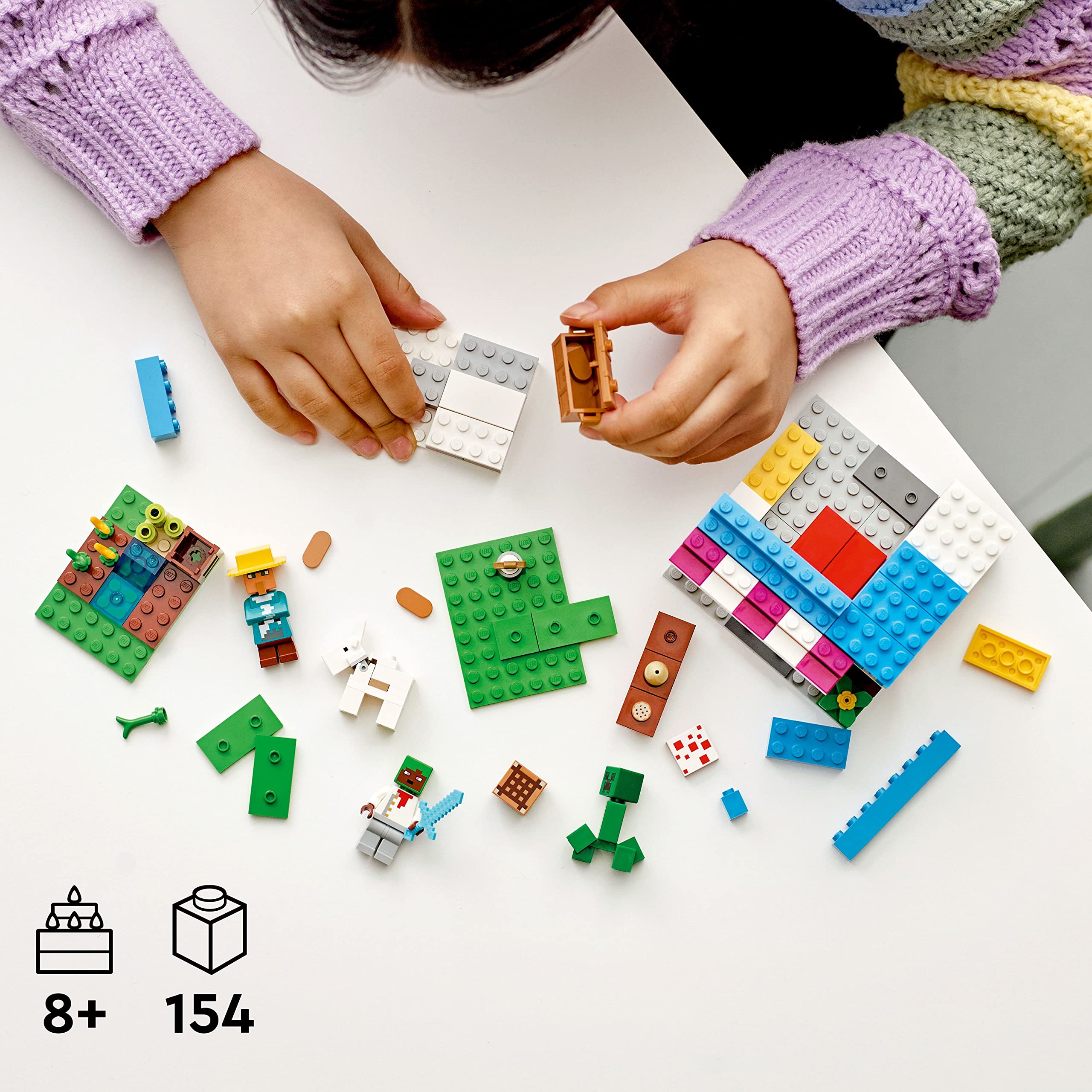 LEGO Minecraft bakery farm with wheat for pretend farming