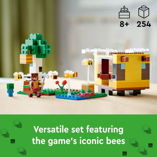 LEGO Minecraft The Bee Cottage removable roof for easy interior access.