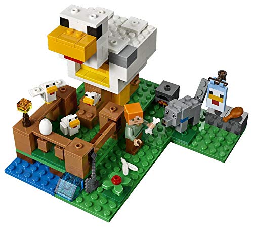 LEGO Minecraft The Chicken Coop eggs delivery chest detail highlights practical farming action