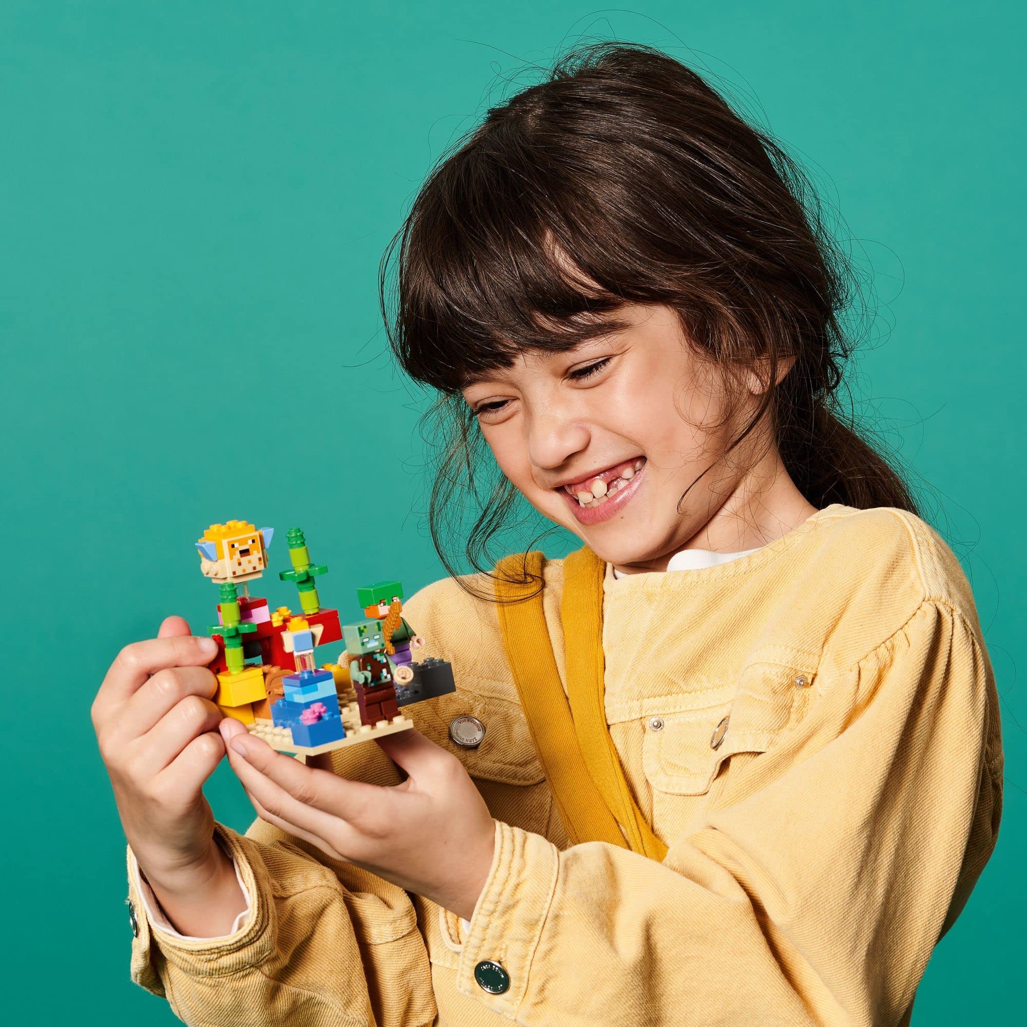 LEGO Minecraft colorful coral reef scene sparks exploration and storytelling.