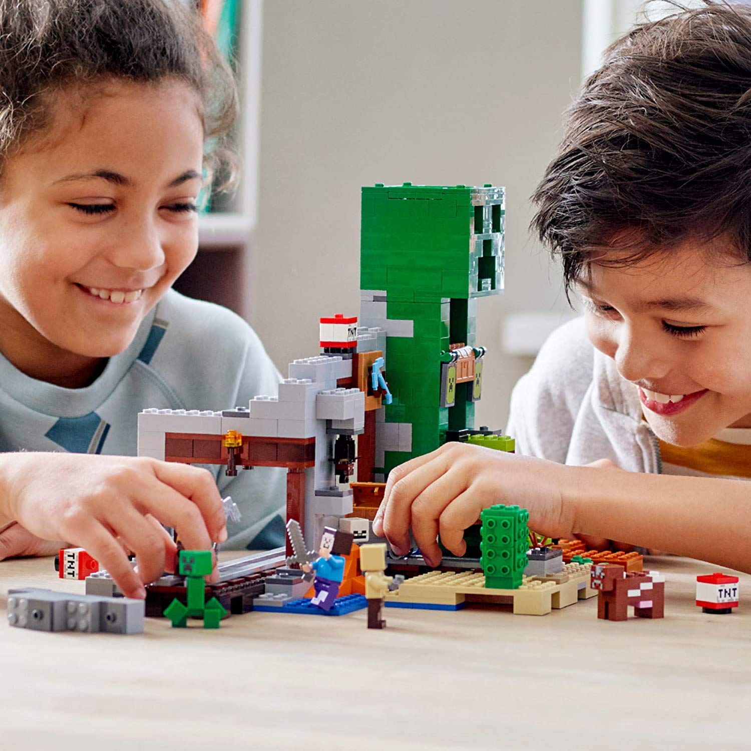 LEGO Minecraft Creeper, cow and bat figures boost imaginative adventures.
