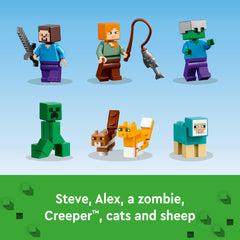 LEGO Minecraft creeper figure adds sudden bursts of excitement to scenes.