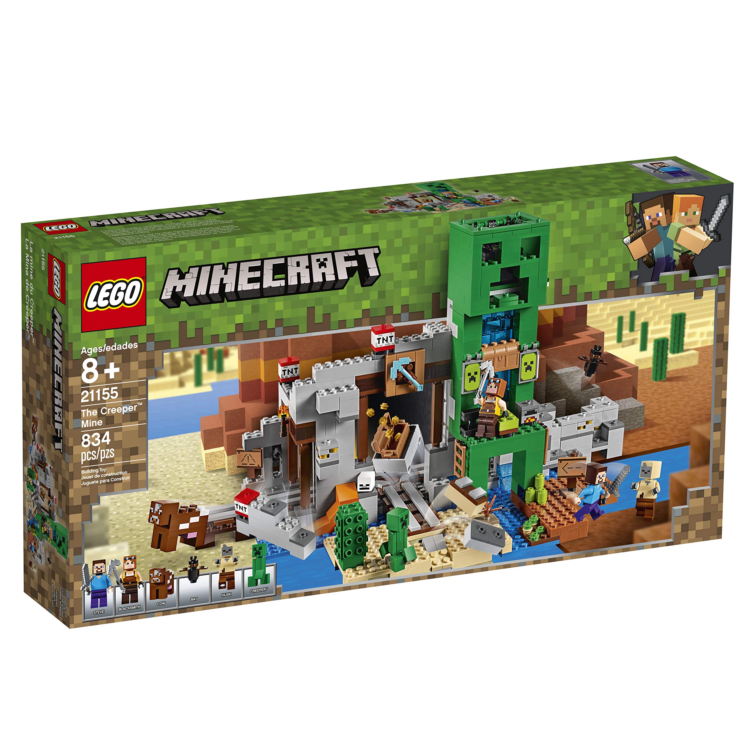 LEGO Minecraft The Creeper Mine 21155 shelter with bed, anvil and oven