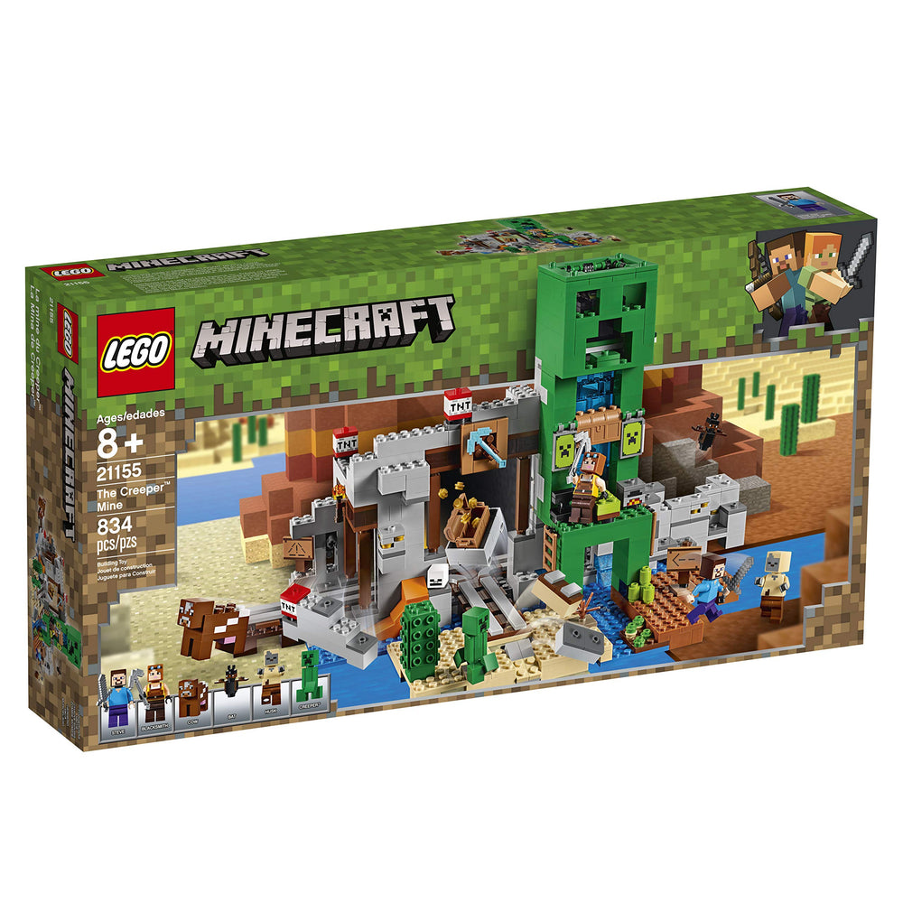 LEGO Minecraft The Creeper Mine 21155 shelter with bed, anvil and oven