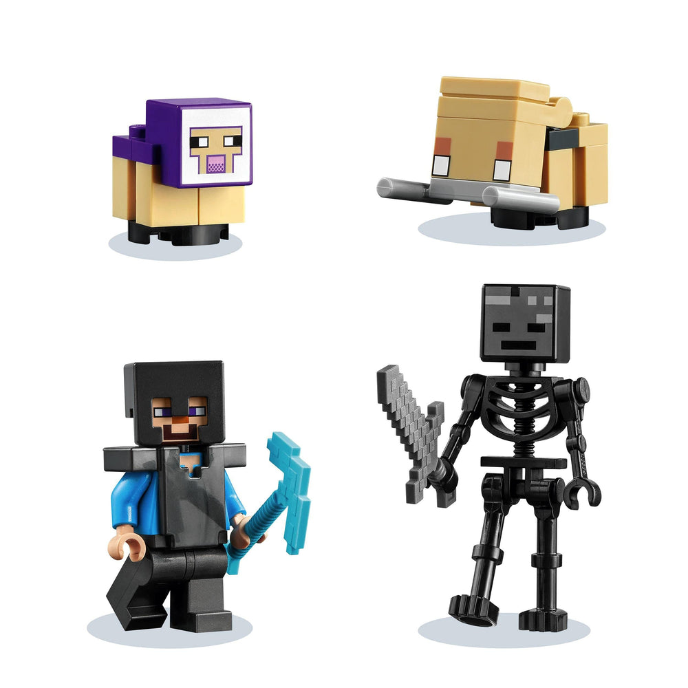 LEGO Minecraft Devastated Portal 21172 – Overworld and Nether scenes for dual-biome builds.