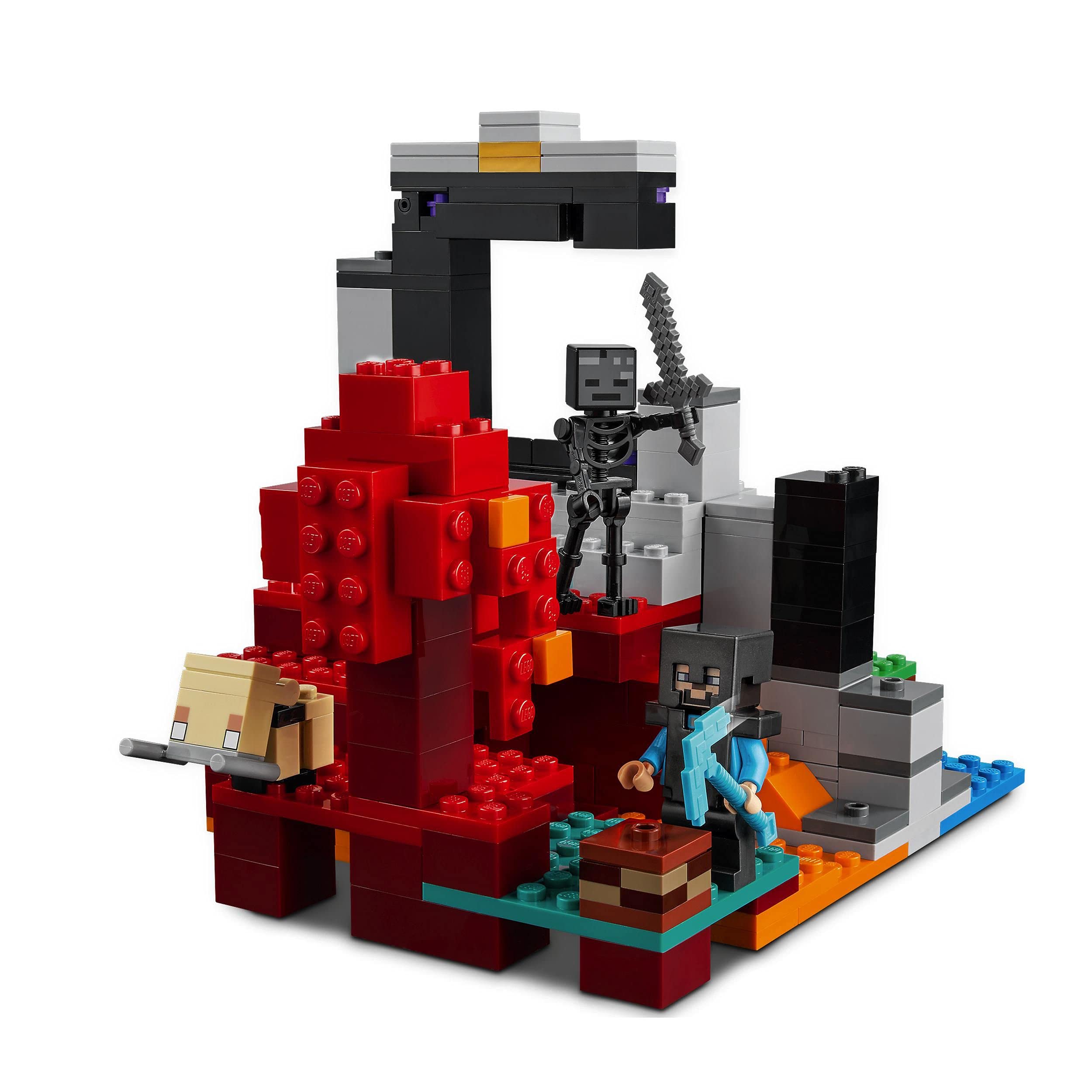 LEGO Minecraft Devastated Portal 21172 – Wither skeleton figure enhances familiar mob interactions.