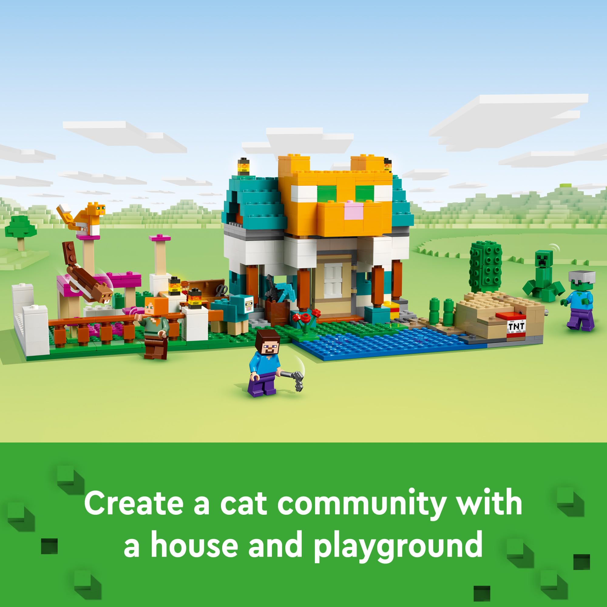 LEGO Minecraft figure Alex with tools enhances creative building.