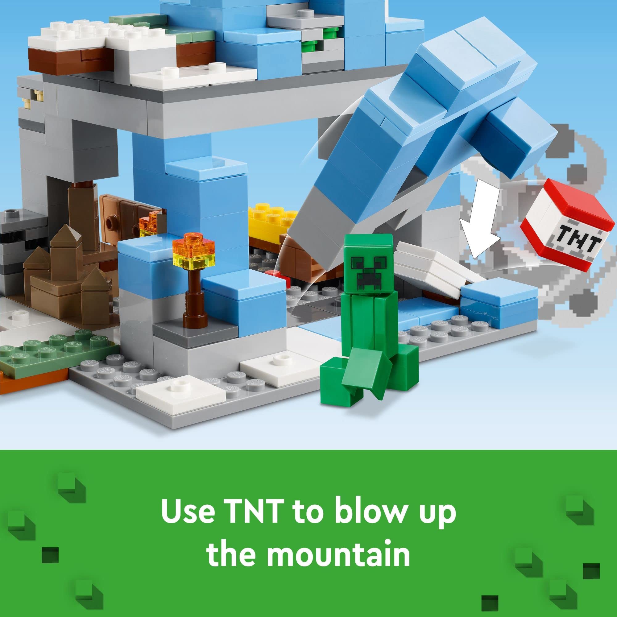LEGO Minecraft goat figure in action for dynamic play and mob defense