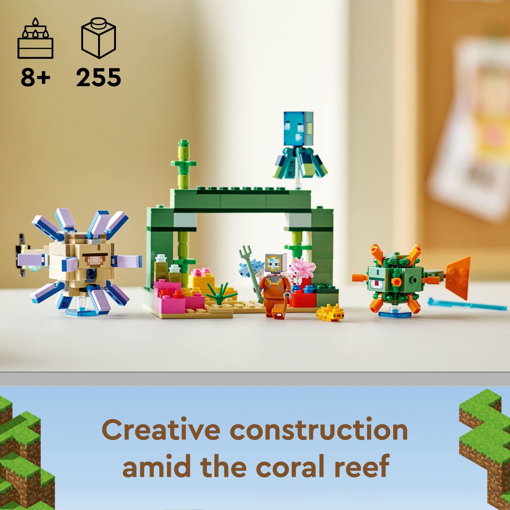 LEGO Minecraft Guardian Battle guardian figures bring iconic mobs to life for action-packed battles.
