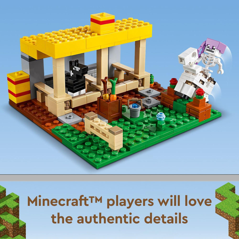 LEGO Minecraft Horse Stable 21171 compatible with other sets for expansive adventures