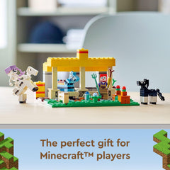 LEGO Minecraft Horse Stable 21171 diamond armor detail emphasizes game-inspired accessories