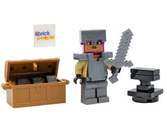 LEGO Minecraft Knight Minifigure with sword for action poses and storytelling