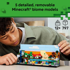 LEGO Minecraft Mini Biomes flower forest cave scene for storytelling and imaginative displays