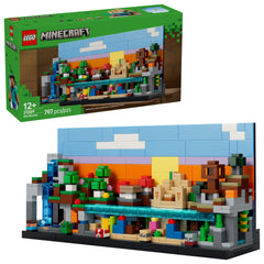 LEGO Minecraft Mini Biomes mountain with dripstone cave for display and play
