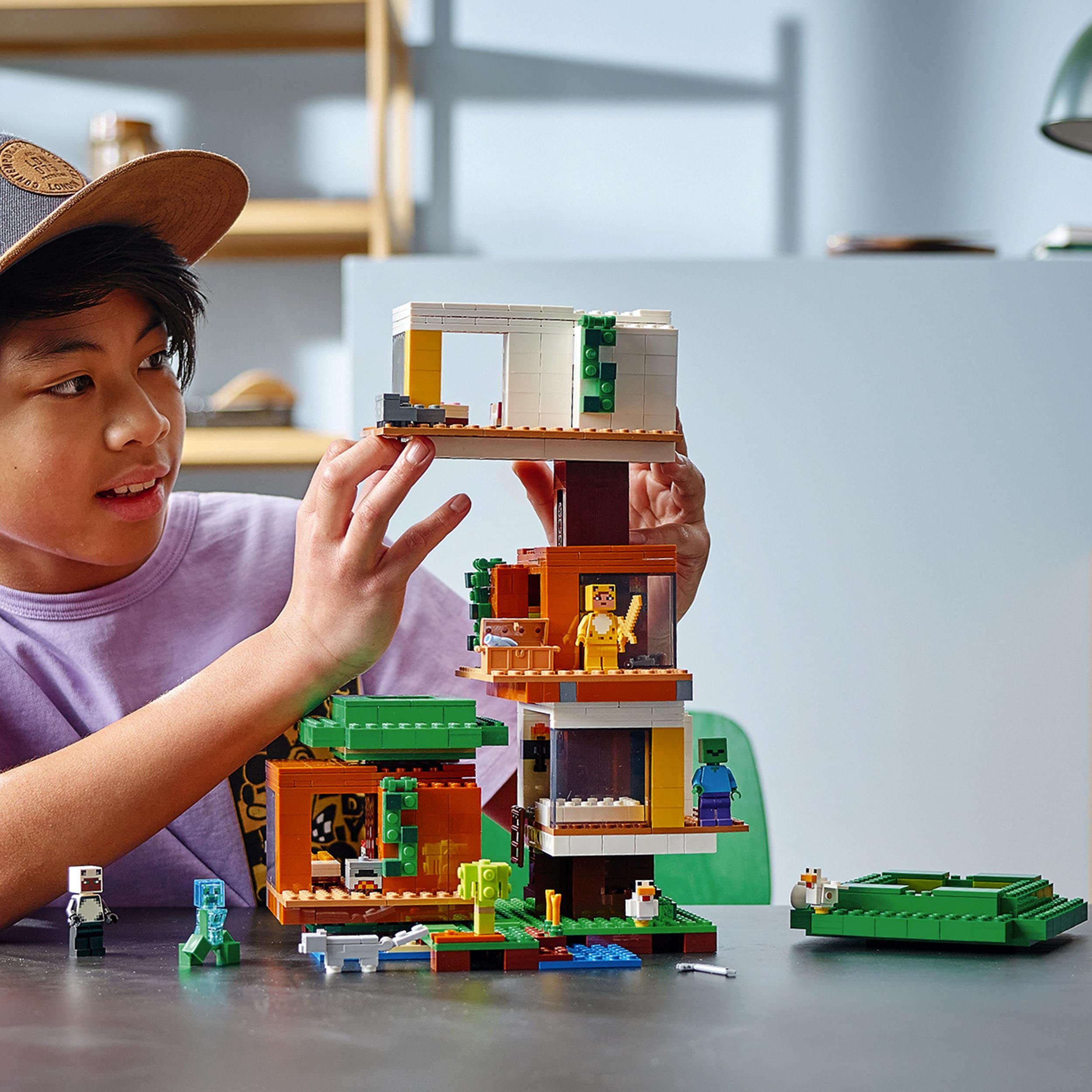LEGO Minecraft Modern Treehouse build-instructions guide easy assembly