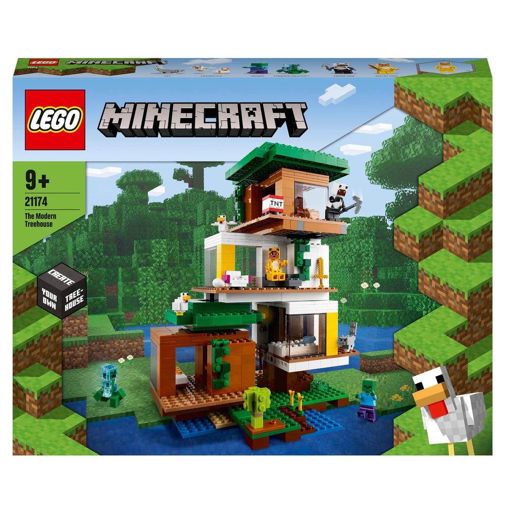 LEGO Minecraft Modern Treehouse interior kitchen supports cozy imaginative meal-building