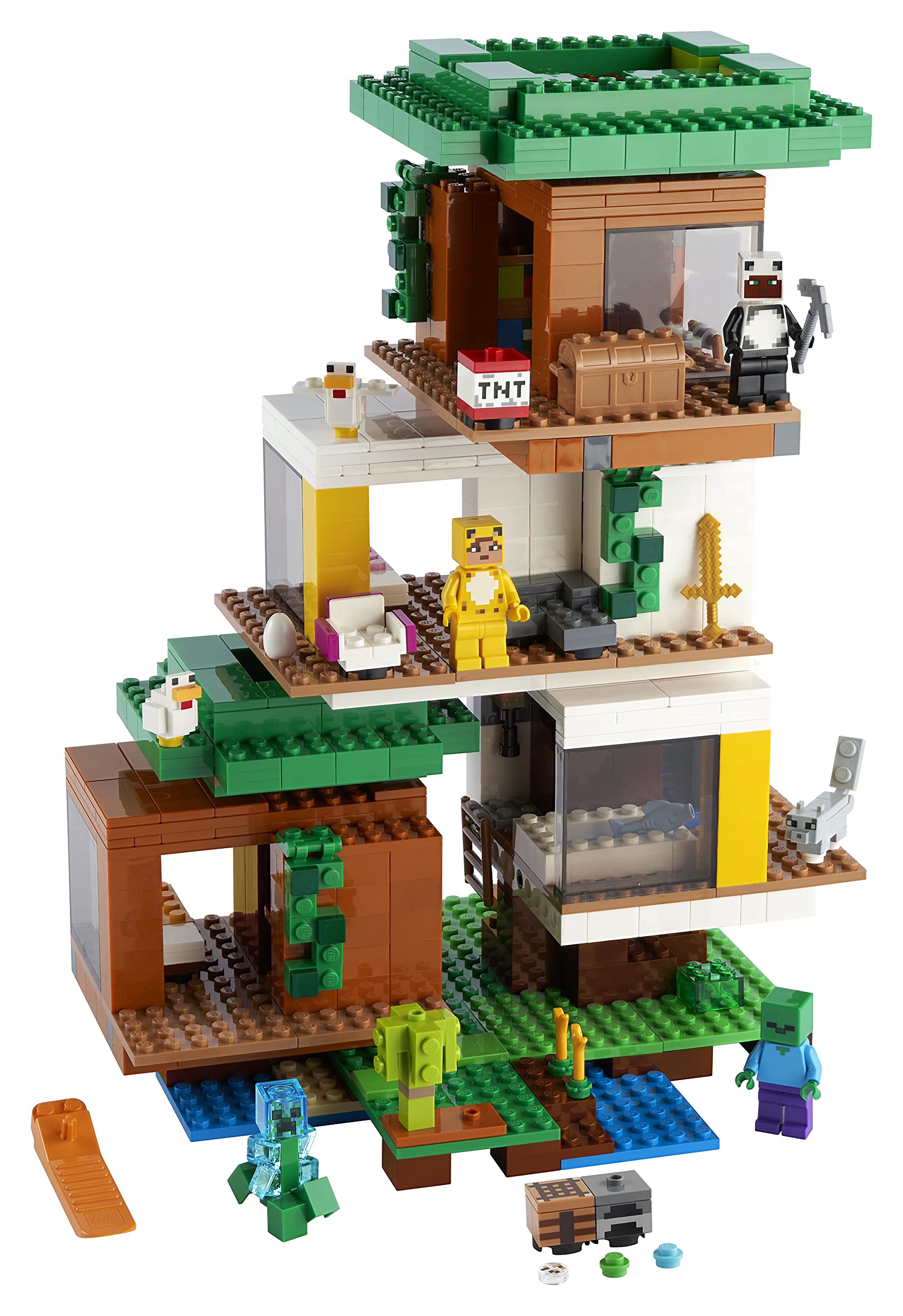 LEGO Minecraft Modern Treehouse interior library enables quiet reading scenes