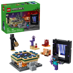 LEGO Minecraft Nether & End Portal Journey set with hero figure for imaginative adventures.