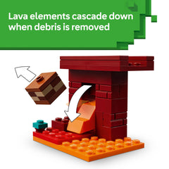LEGO Minecraft The Nether Lava Battle Blaze figure spins for dynamic action