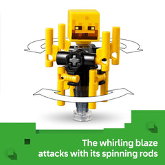 LEGO Minecraft The Nether Lava Battle Strider figure with saddle for traversal