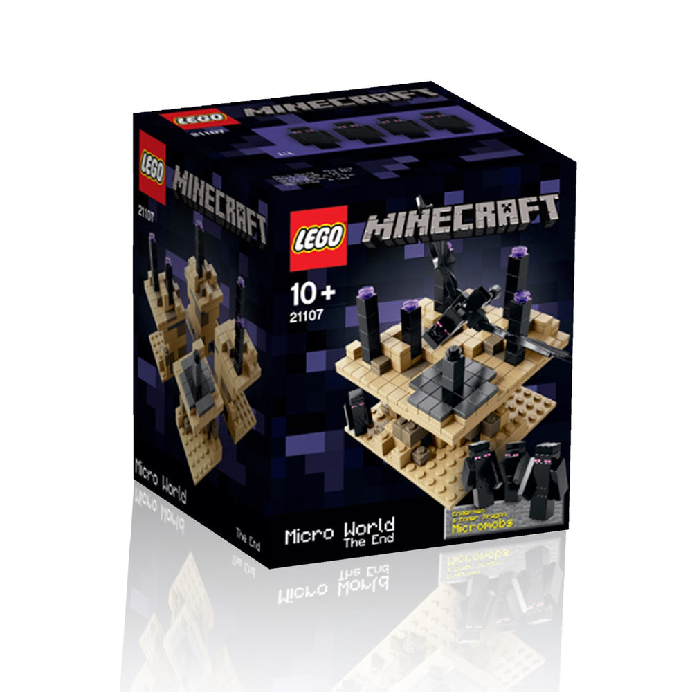 LEGO Minecraft Obsidian pillars and Ender Crystals setup for dramatic battle layouts
