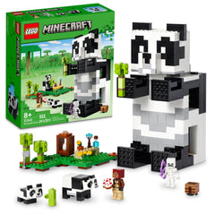 LEGO Minecraft Panda Haven exterior view highlights the playful panda house for imaginative play.