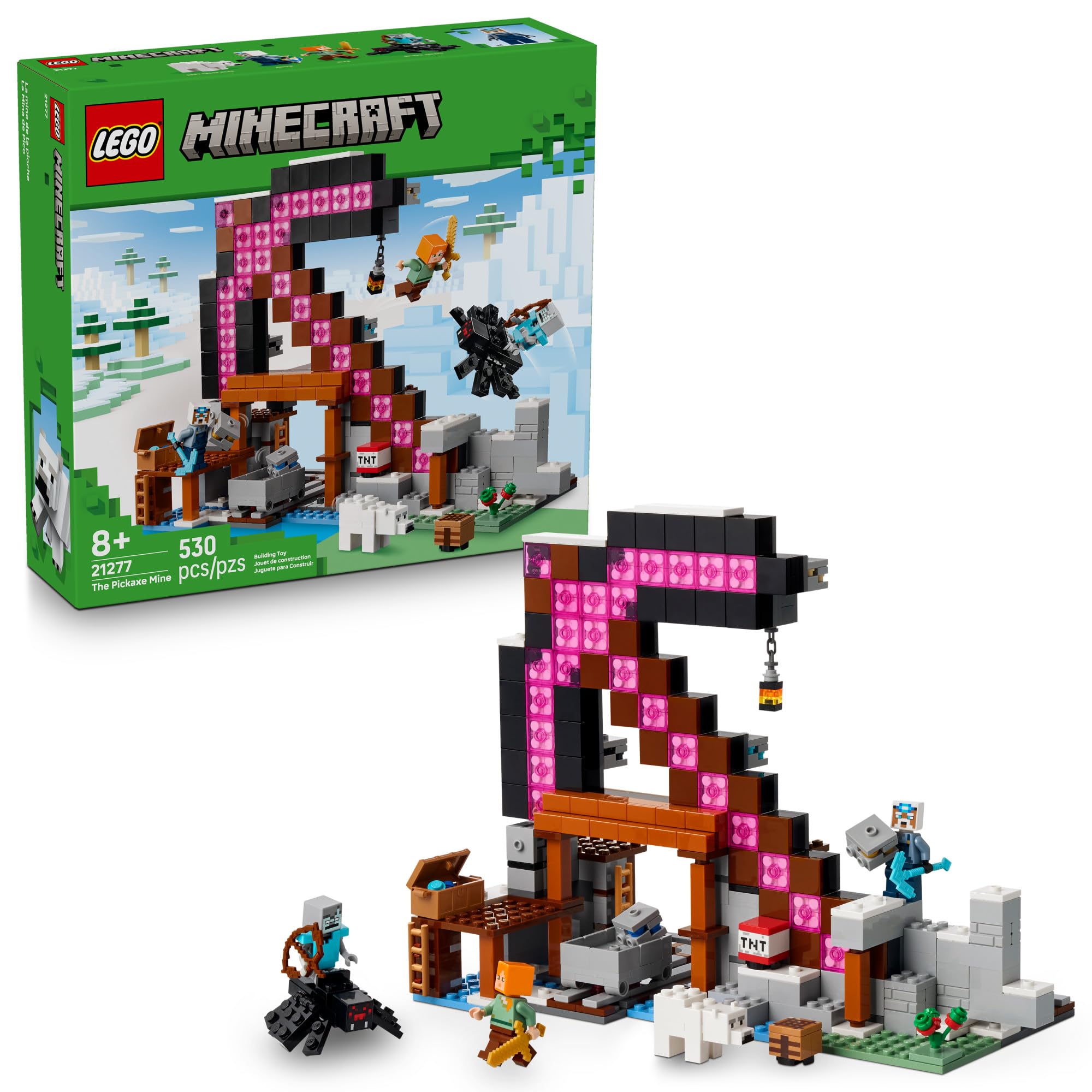 LEGO Minecraft The Pickaxe Mine front view for creative play