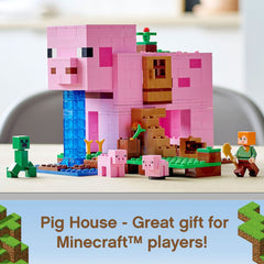 The pig house side opening invites interior exploration during Minecraft-inspired play